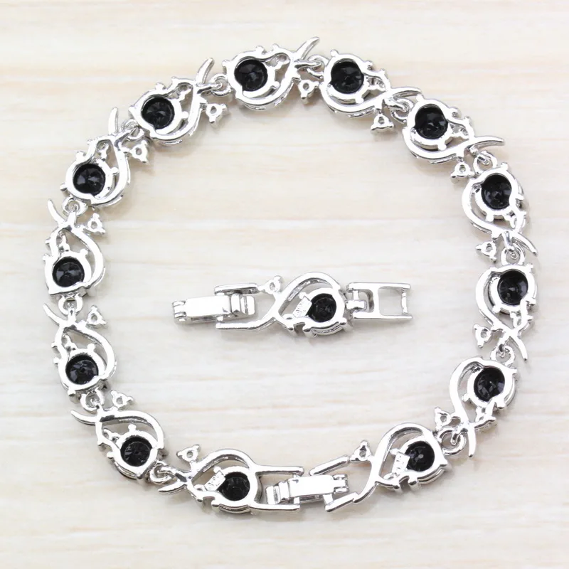 Уникальный волшебный черный браслет из циркония серебряного цвета модные