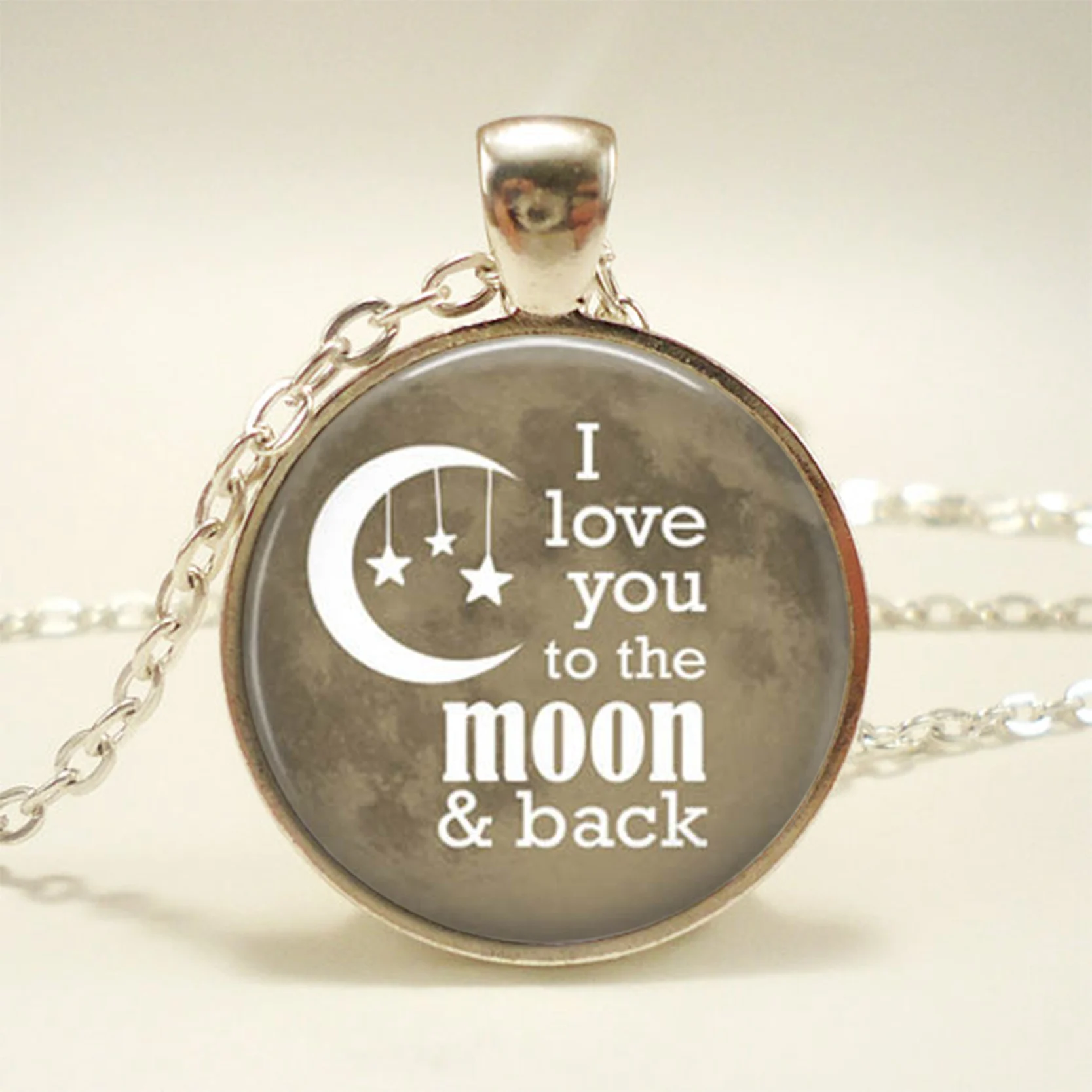 Ожерелье с надписью I love you to the moon and back ожерелье серой луной подарок для нее