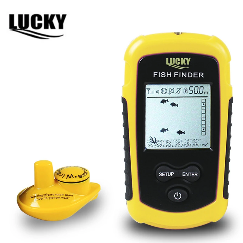 Портативный беспроводной рыболокатор Lucky FFW1108-1 дальность действия 120 м глубина