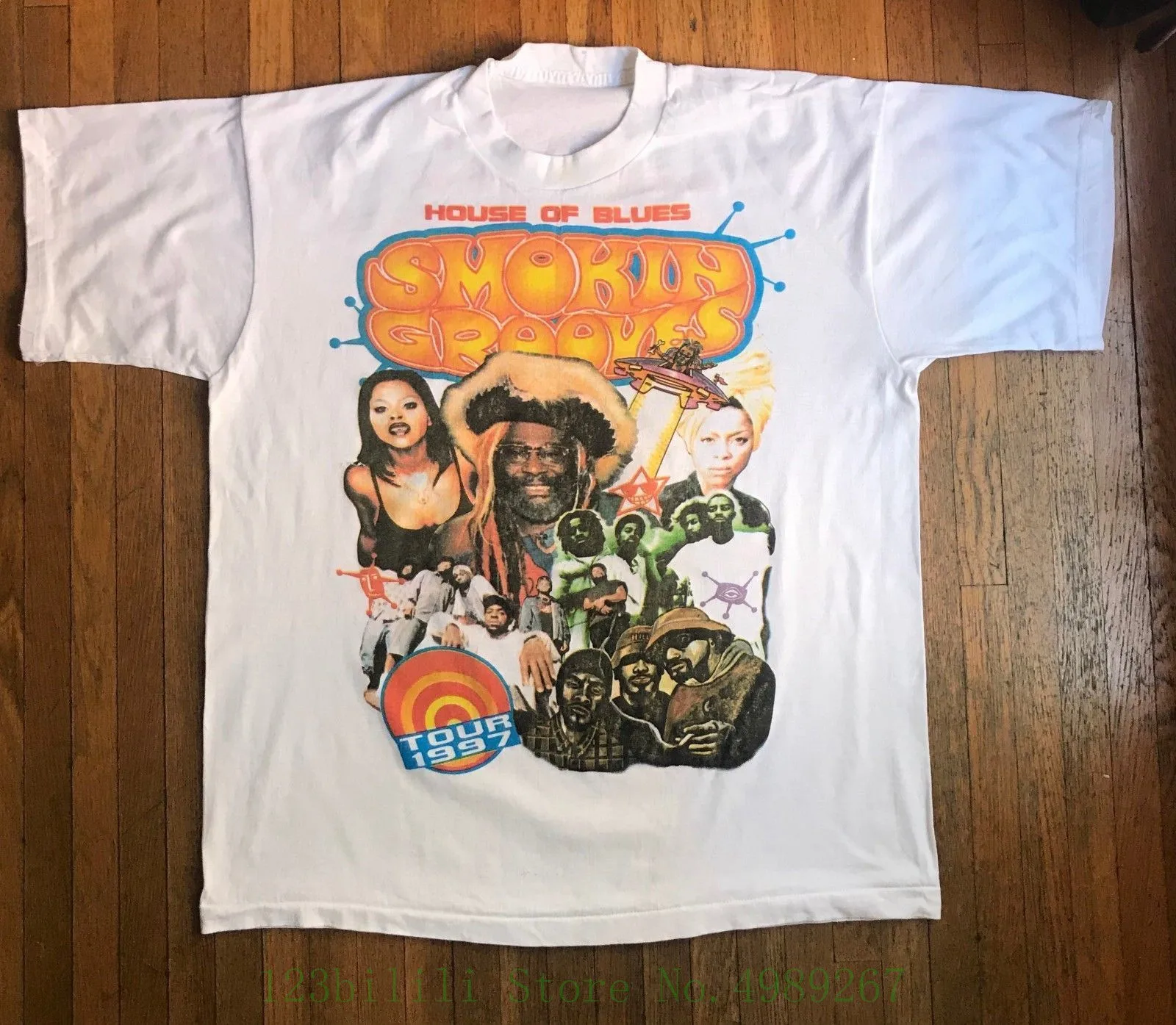 Редкие! Smokin Grooves 1997 футболка Джордж Клинтон корни Pharcyde Cypress Hill @ Милая для