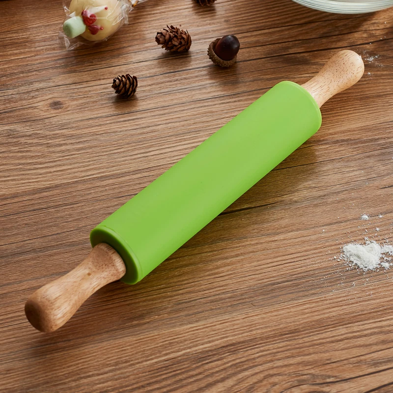2018 новый стиль деревянная ручка силикон антипригарная Скалка DIY Кухня клецки
