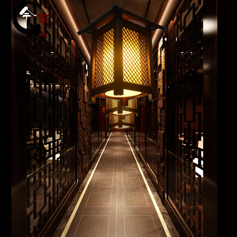 Китайские ретро люстры из массива дерева для гостиной ресторанов коридоров
