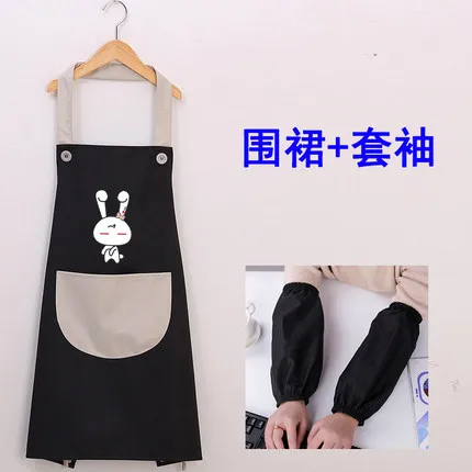 Корейский модный фартук, фартук для дома, кухни, для приготовления пищи, водонепроницаемый, маслостойкий женский милый комбинезон - Цвет: 6