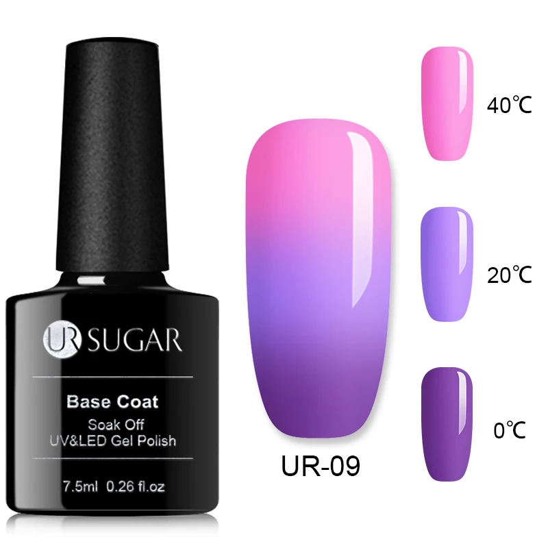 45925-3 UR09 Ur Sugar, 7,5 мл, перламутровая оболочка, термо меняющий цвет, Гель-лак для ногтей, блеск, температура, впитывается, УФ светодиодный Гель-лак для ногтей - Цвет: 45925-3 UR09