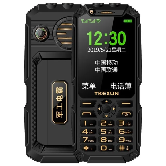 3g WCDMA power Bank мобильный телефон FSMART TKEXUN Q8A bluetooth MP3 FM радио wifi celular один ключ циферблат Ударопрочный сотовый телефон для пожилых людей - Цвет: Black