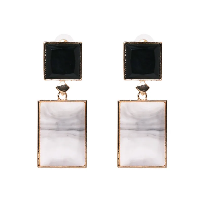 JUJIA Роскошные Кристальные Висячие серьги для женщин геометрической формы, в стиле бохо Висячие массивные серьги za Свадебные трендовые ювелирные изделия - Окраска металла: 51609-BW