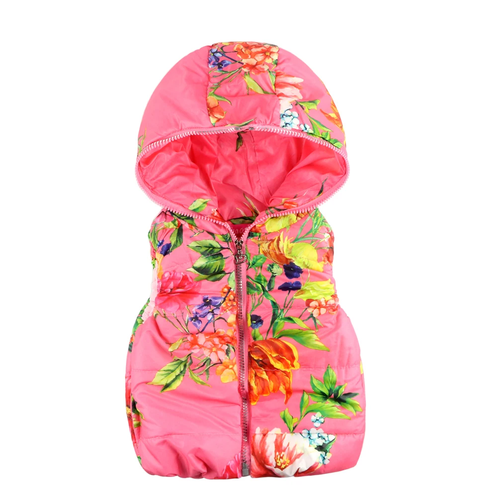 2018 жилеты для девочек детская одежда верхняя пальто с капюшоном малышей жилет