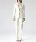 Женский деловой костюм, пиджак + штаны, Офисная форма, белый, элегантный, формальный, для женщин, брючный костюм, комплект из 2 предметов, на заказ