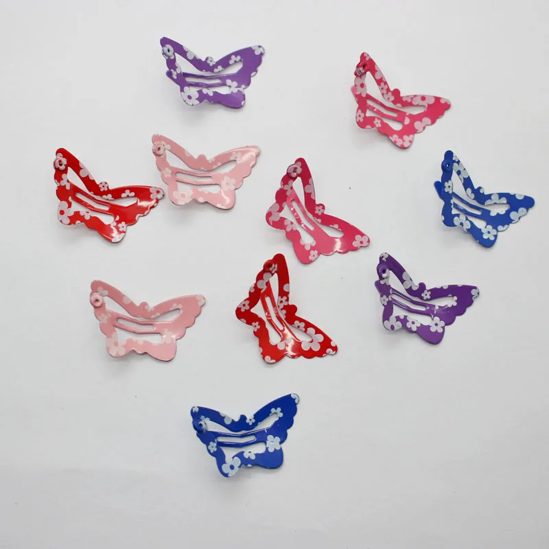Оптовая продажа 10 шт./лот заколки в форме бабочки модные для волос с цветочным