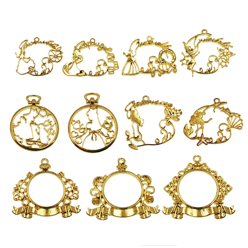 5 шт./лот подвеска в форме цветка принцессы из смолы с открытой рамкой