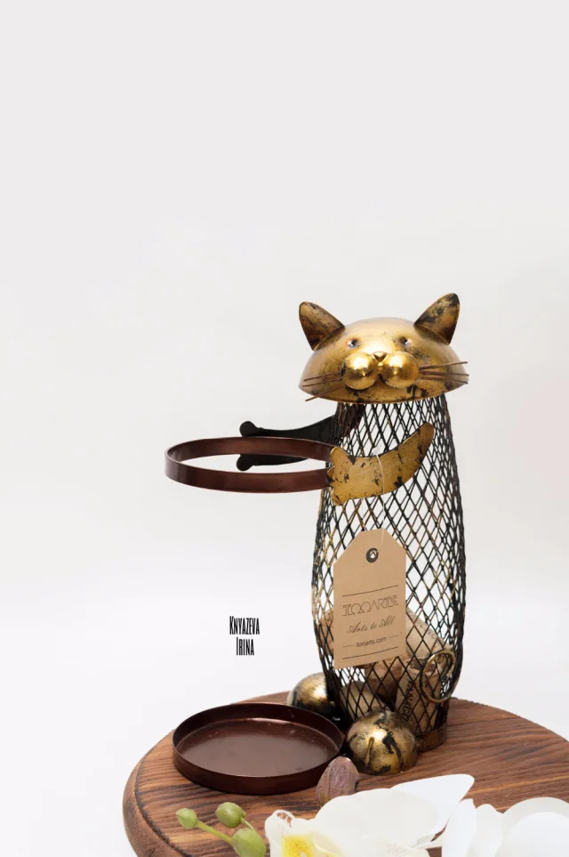 Tooarts Cat красное вино стойки пробки контейнер держатель бутылки Кухня бар Дисплей вина металла подарок корабля рукоделие животных вина стоят держатель для вина