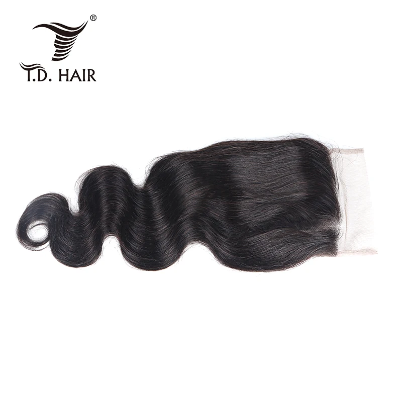 Tdhair волнистые волосы 4x4 100% натуральные для тела кружевные детей|Трессы и передние
