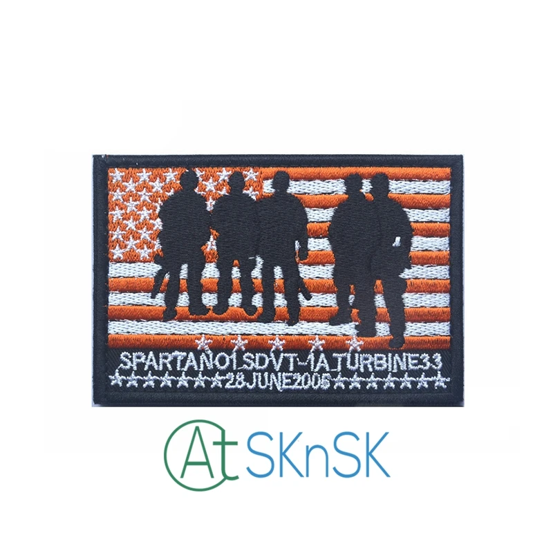 Оптовая продажа военная вышитая тактическая нашивка с флагом США Байкерская