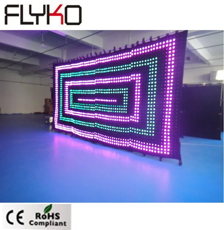 night club decoration p70mm 2.5mX5m dmx control wall mounted LED video curtain | Освещение