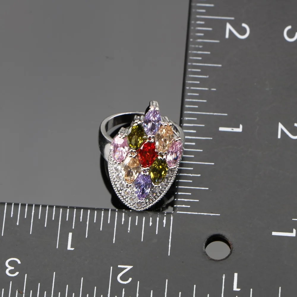 Набор ювелирных изделий для женщин набор из серебра 925 пробы с цветным цирконием