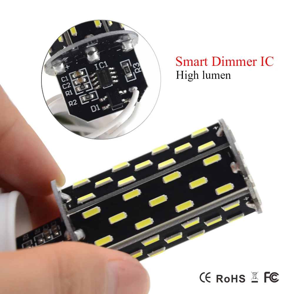 E27 E14 Светодиодная лампа с регулируемой яркостью SMD4014 10 Вт 5 светодиодная лампада