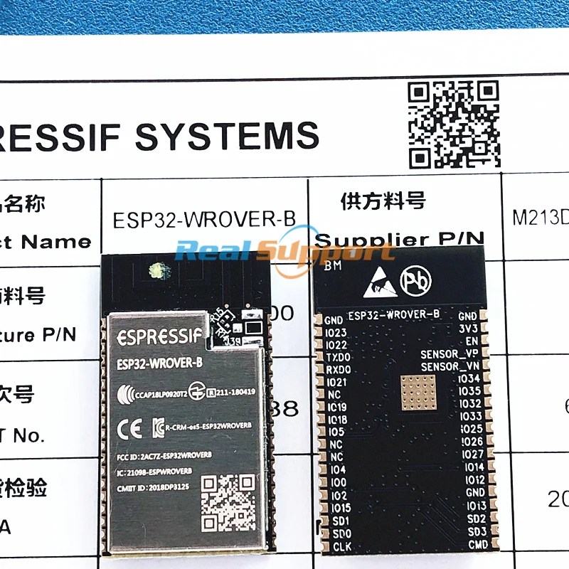 Встроенный антенный модуль ESP32 PSRAM ESP32-WROVER-B PCB 50 шт. вспышка SPI 4 Мб на основе