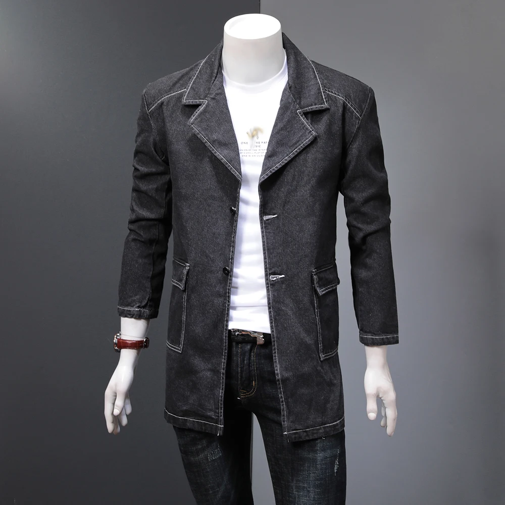 Мужская джинсовая куртка Повседневная бойфренд свободного покроя весна