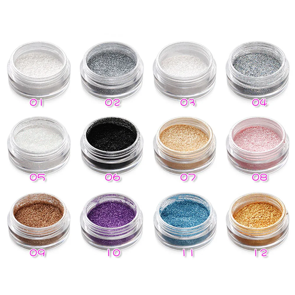 Блестящая косметическая пудра палитра теней для век жемчужные Металлические