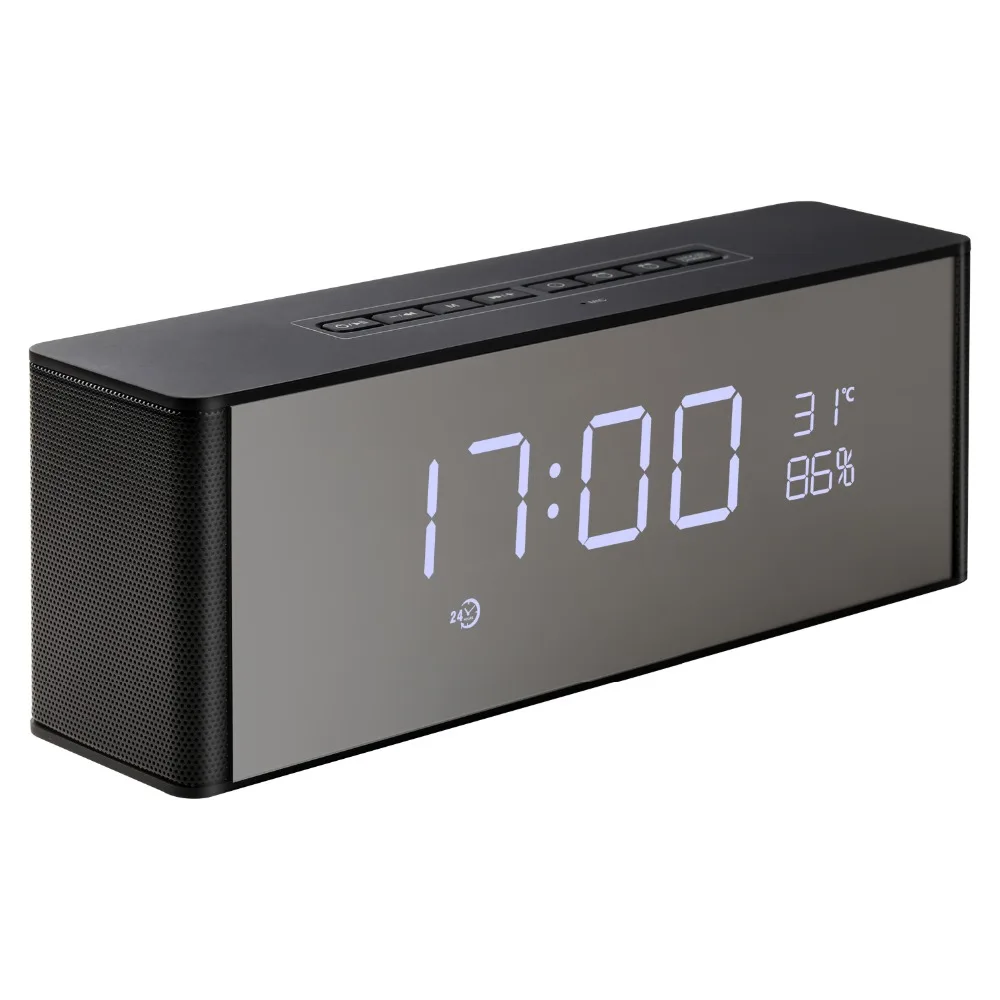 Abuzhen Bluetooth динамик беспроводной портативный с FM радио AUX TF карта будильник супер