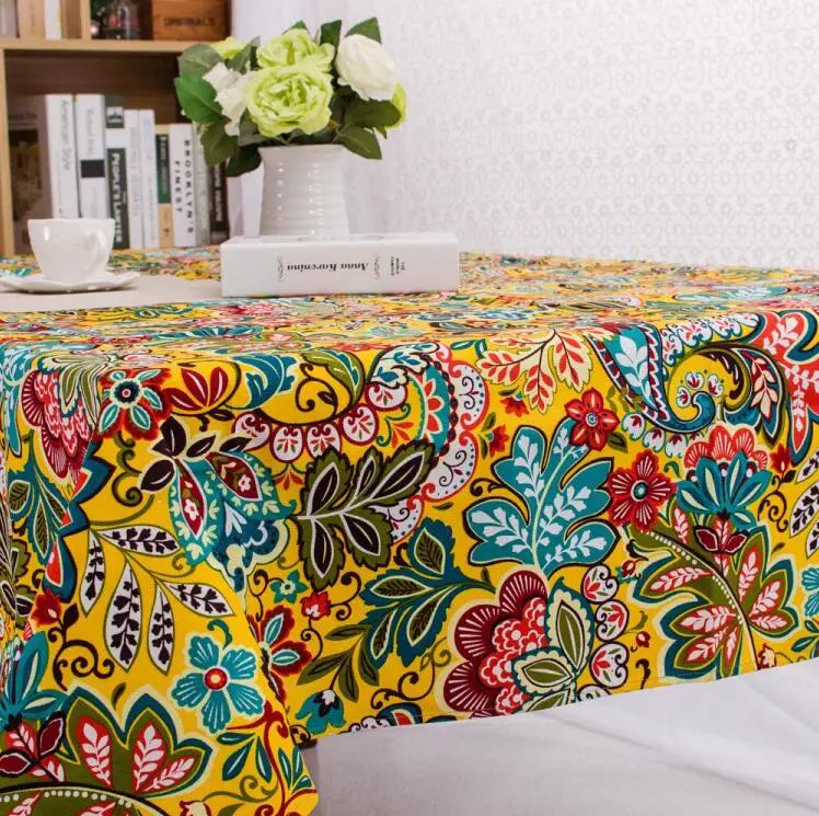 Бесплатная доставка Национальный Ветер Ретро Цветы скатерть с водой и