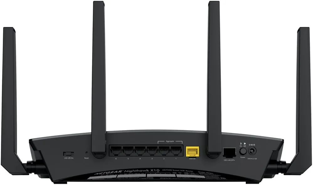 Netgear Nighthawk X10 Dual-band (2 4 ГГц/5 ГГц) IEEE 802.11ac 7200 Мбит/s 802 11 acIEEE 802.11ad Gigabit Ethernet 1 | Компьютеры