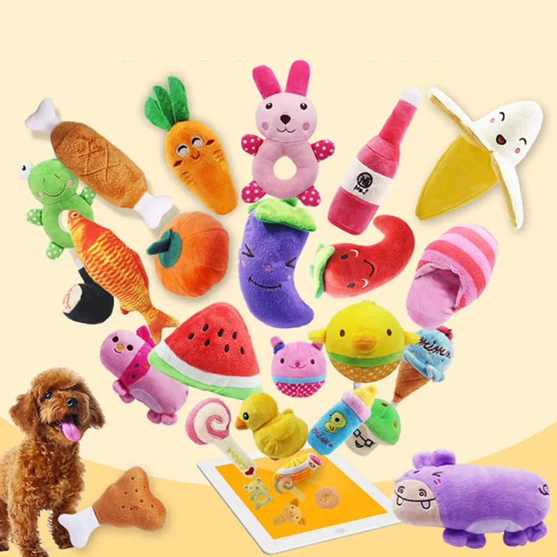 Новые животные игрушки Мультяшные собачки мягкая пищащая игрушка для домашних