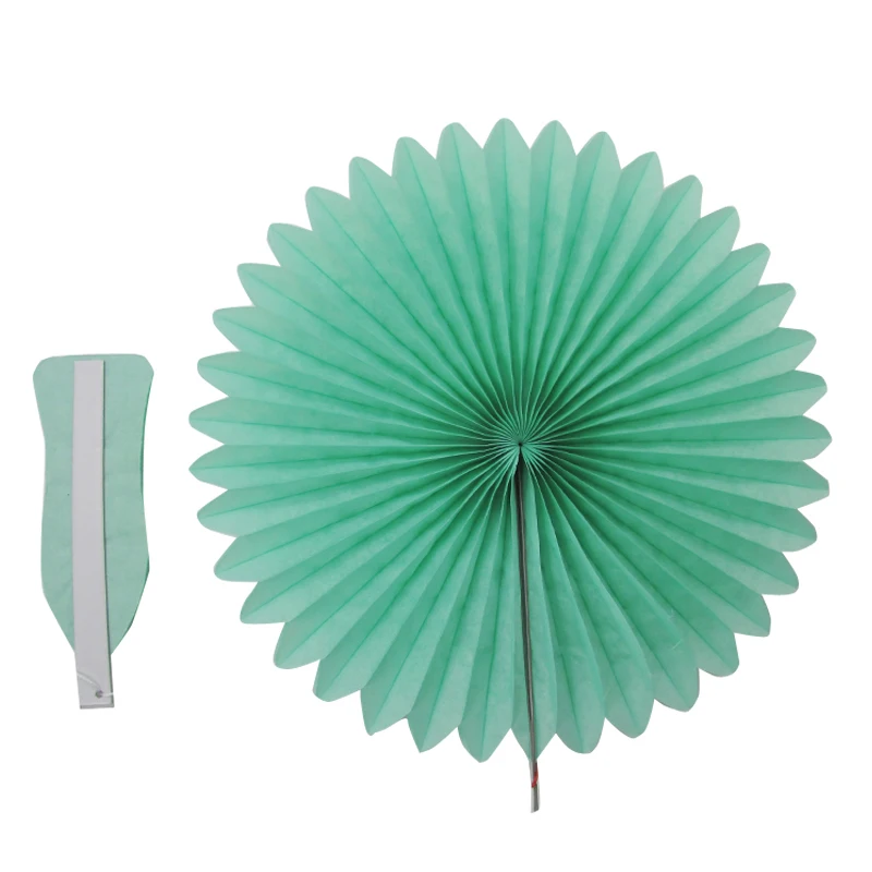 20 шт. в наборе бумажный веерный цветок мятный зеленый белый лимон веер для