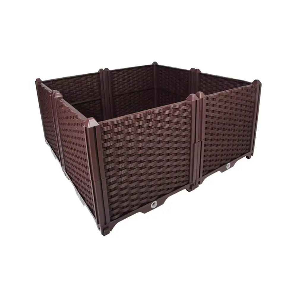 Садовый комнатный наружный двухрядный углубленный пластиковый плантатор для