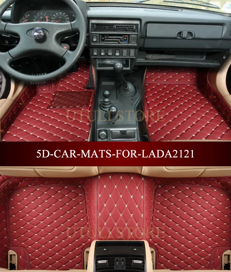 

Leather Car floor mats for LADA Niva BA3 2121 4x4 3D custom fit car styling all weather carpet floor liners foot mats