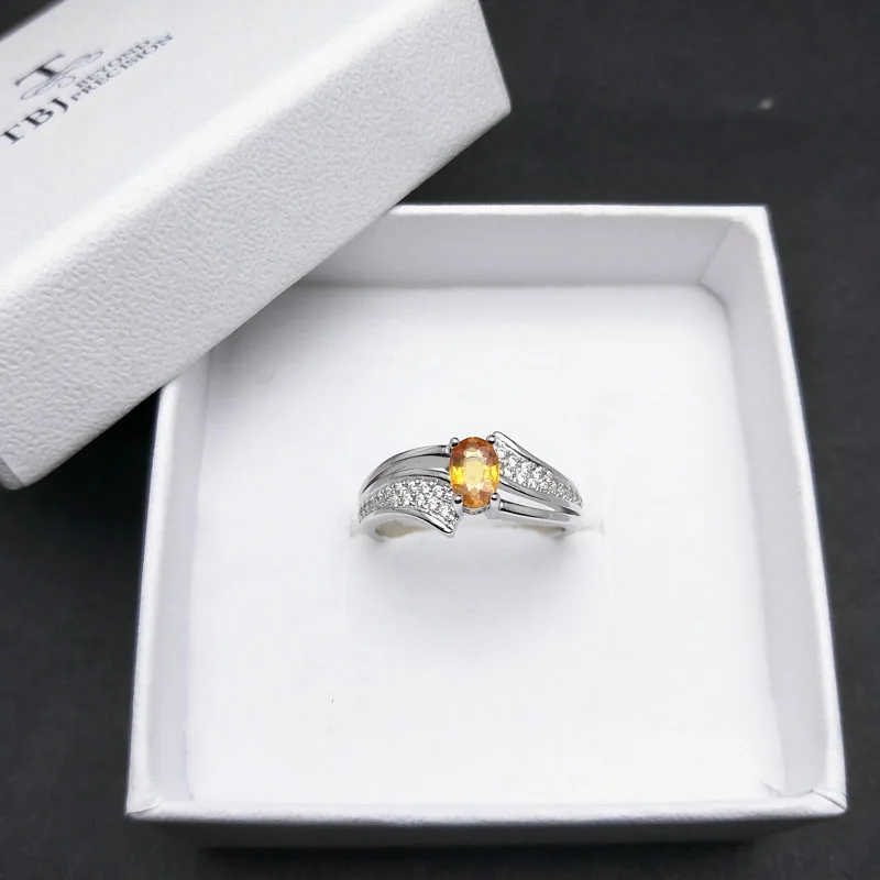 TBJ натуральный желтый сапфир овальной огранки 4*6 мм 0.5ct кольцо с драгоценными