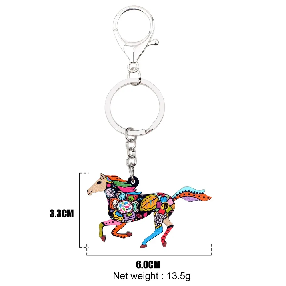 WEVENI акриловые оригинальные брелки для бегущей лошади кольца трендовые ювелирные