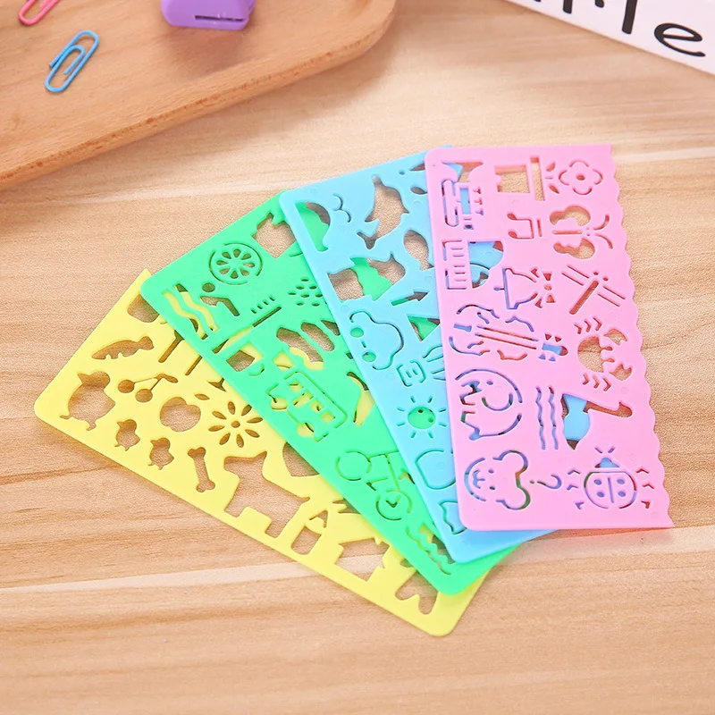 40 шт./лот милые художественные графические символы Рисование шаблон линейка