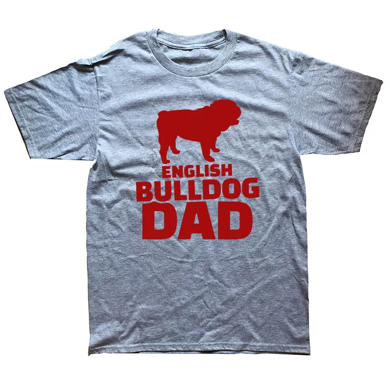 WHITE New Brand cotton For Man English Bulldog Dad T-Shirt Old English Bulldog Dog Design T Shirt - Цвет: WHITE