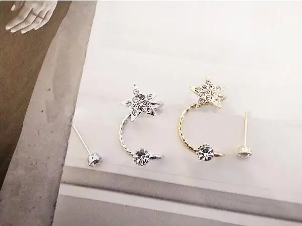 Новые серьги в Корейском стиле милые клипсы с изысканными пятиконечными