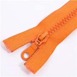 orange Карамельный цвет#5 смола молния двойные сплавы одежды пальто молния 80 см Двусторонняя разделяющая молния одежды молнии - Цвет: orange