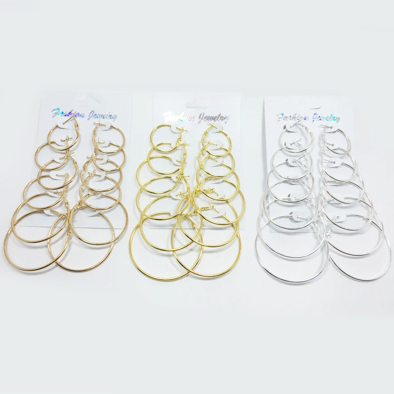 6 пар/компл. в стиле панк-рок несколько серьга кольцо комплект Винтаж цвета: