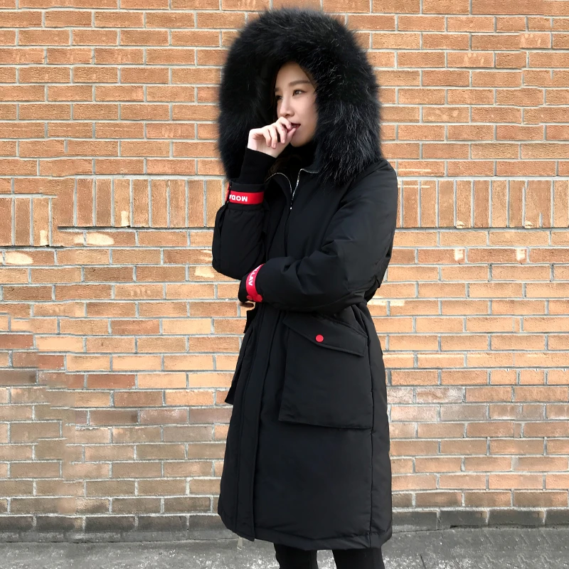 2019 Новый размера плюс 5XL 6XL зимняя куртка с меховым капюшоном Подошва ПОДБИТАЯ