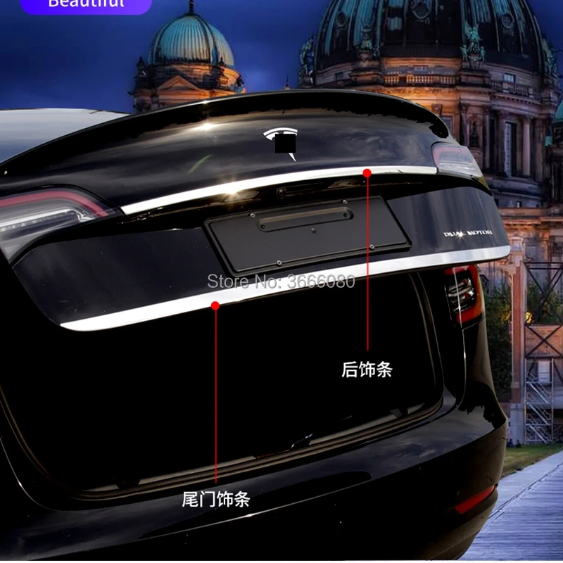Для 2017 2018 2019 2020 Tesla модель 3 Нержавеющая Задняя Крышка багажника задняя крышка