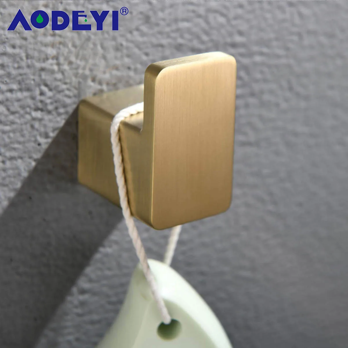 Robe Hook Набор оборудования для ванной комнаты матовый золотой Халат крюк стойки для полотенец Бар Полка держатель бумаги настенное крепление аксессуары для ванной комнаты латунь - Цвет: Robe Hook