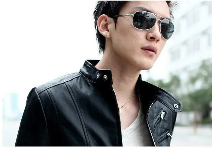 Мужская кожаная куртка новая модная мотоциклетная из натуральной кожи модные