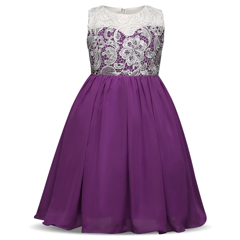 Платье для девочек с цветочным кружевом Детские платья свадебной вечеринки