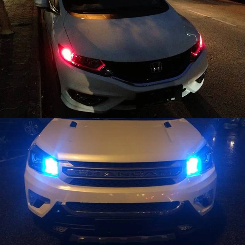 OKEEN светодиодный светильник на голову RGB T10 Canbus Автомобильный светодиодный светильник с пультом дистанционного управления 2 шт. 6SMD 5050 T10 W5W яркая вспышка стробоскоп