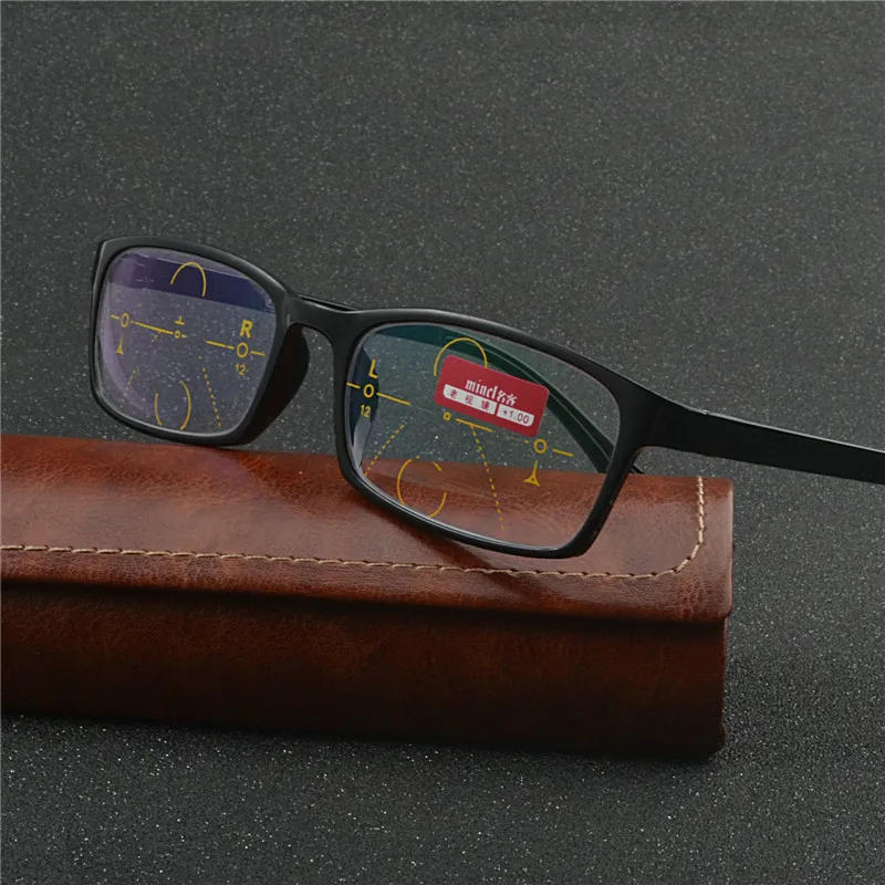 Брендовые модные очки для чтения с мультифокальными линзами квадратные