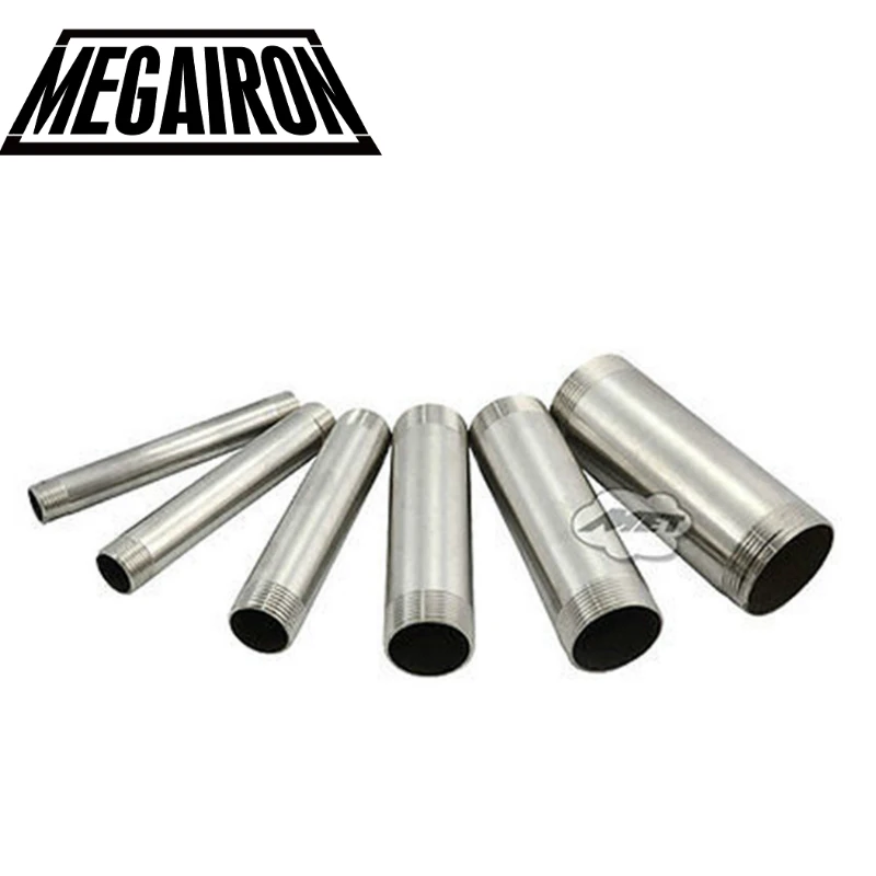 Фитинги MEGAIRON BSPT из нержавеющей стали 1/2 дюйма DN15 SS304 наружная и резьба длина 150 мм