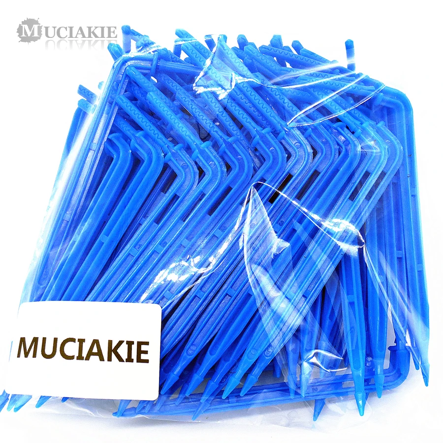 MUCIAKIE 100 шт. синие капельки со стрелками для полива садовых водяных шлангов 3/5 мм