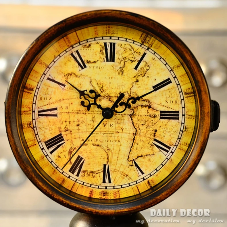 Винтажные металлические двухсторонние настольные часы High Q старые на кронштейне