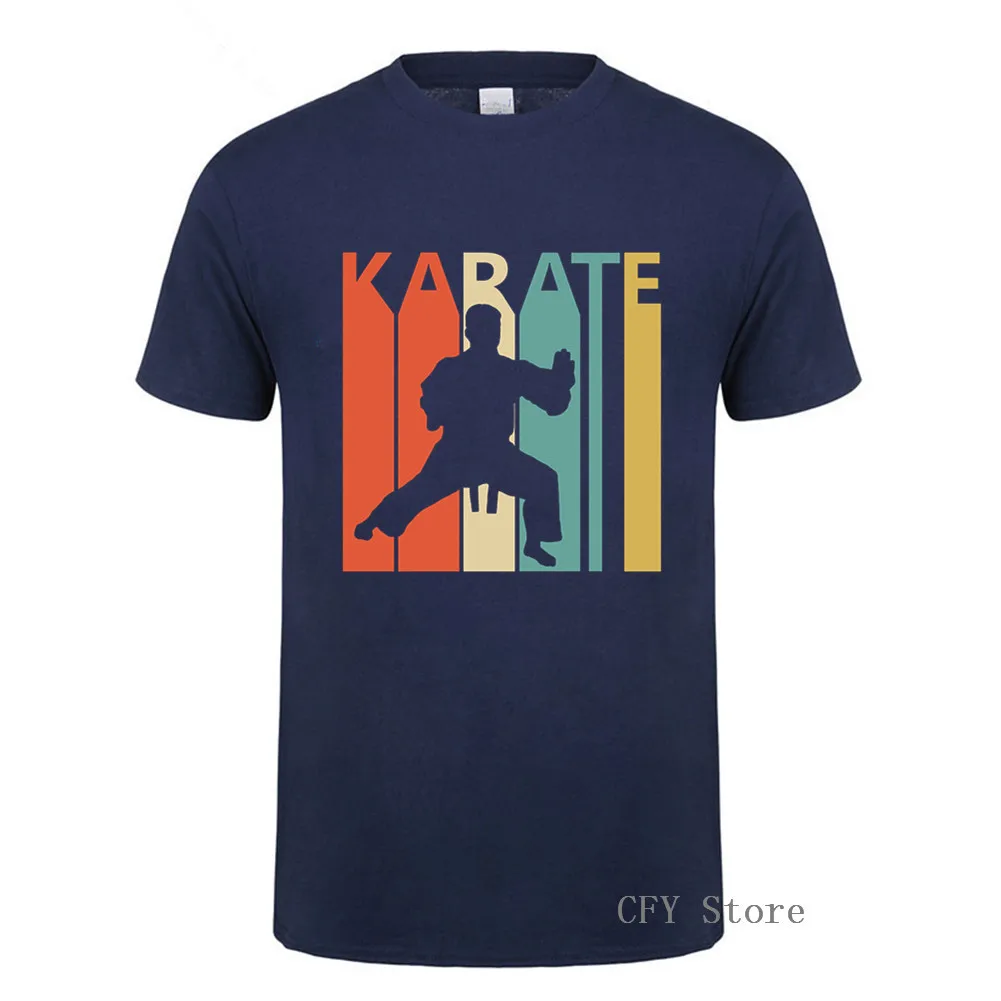 Винтажная Ретро футболка в подарок для Каратэ-Мужская спортивная ретро с принтом