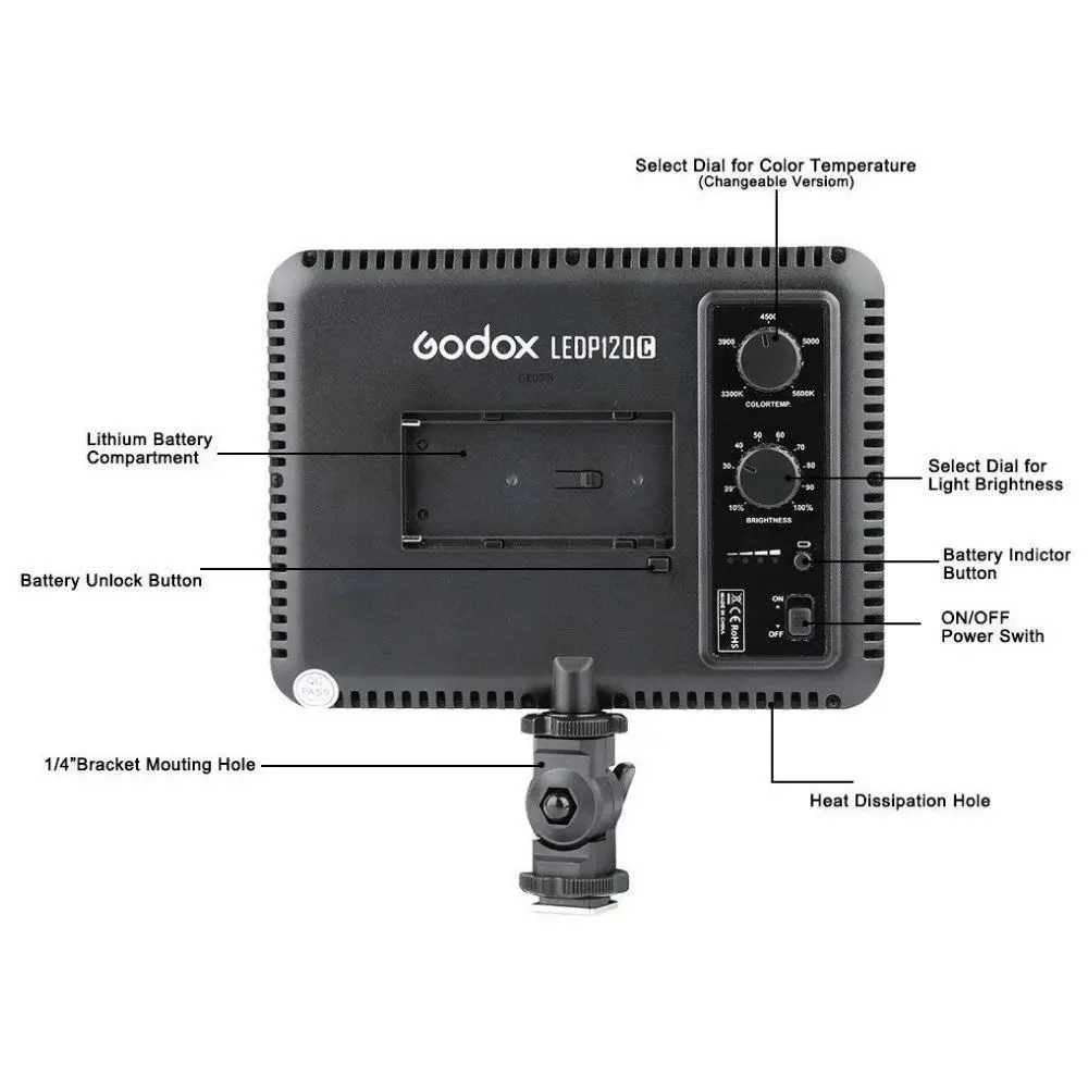 Godox светодиодный P120C 3300K 5600K сменная Светодиодная лампа для