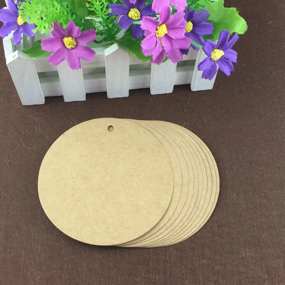 400 шт./лот коричневые крафт-бумажные бирки сделай сам круглая пищевая этикетка